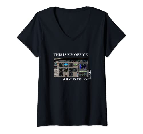 Damen Aviation Pilot T-Shirt - Cessna 172 Cockpit T-Shirt mit V-Ausschnitt Damen Aviation Pilot T-Shirt - Cessna 172 Cockpit T-Shirt mit V-Ausschnitt von Skyhawk
