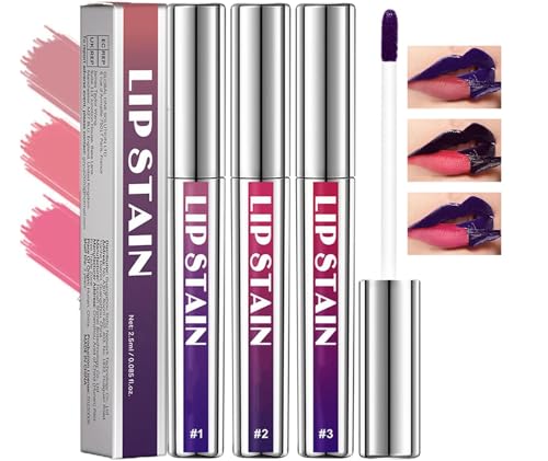 3PCS Peel Off Lip Stain Tattoo,Peel Off Lip Liner,Waterproof and Transfer Proof Pink Lip Tint, Matte Finish Peel Off Lip Gloss,Non-stick Cup Liquid Lipstick Nude Lip Gloss for Women von Skynest