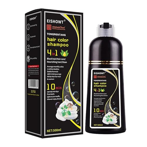 Haarfärbeshampoo Sofort-Haarfarben-Shampoo Haarfärbemittel Haarfärbung Color Shampoo langanhaltende Farbe für Männer und Frauen 500ml (#Schwarzes) von Skynest