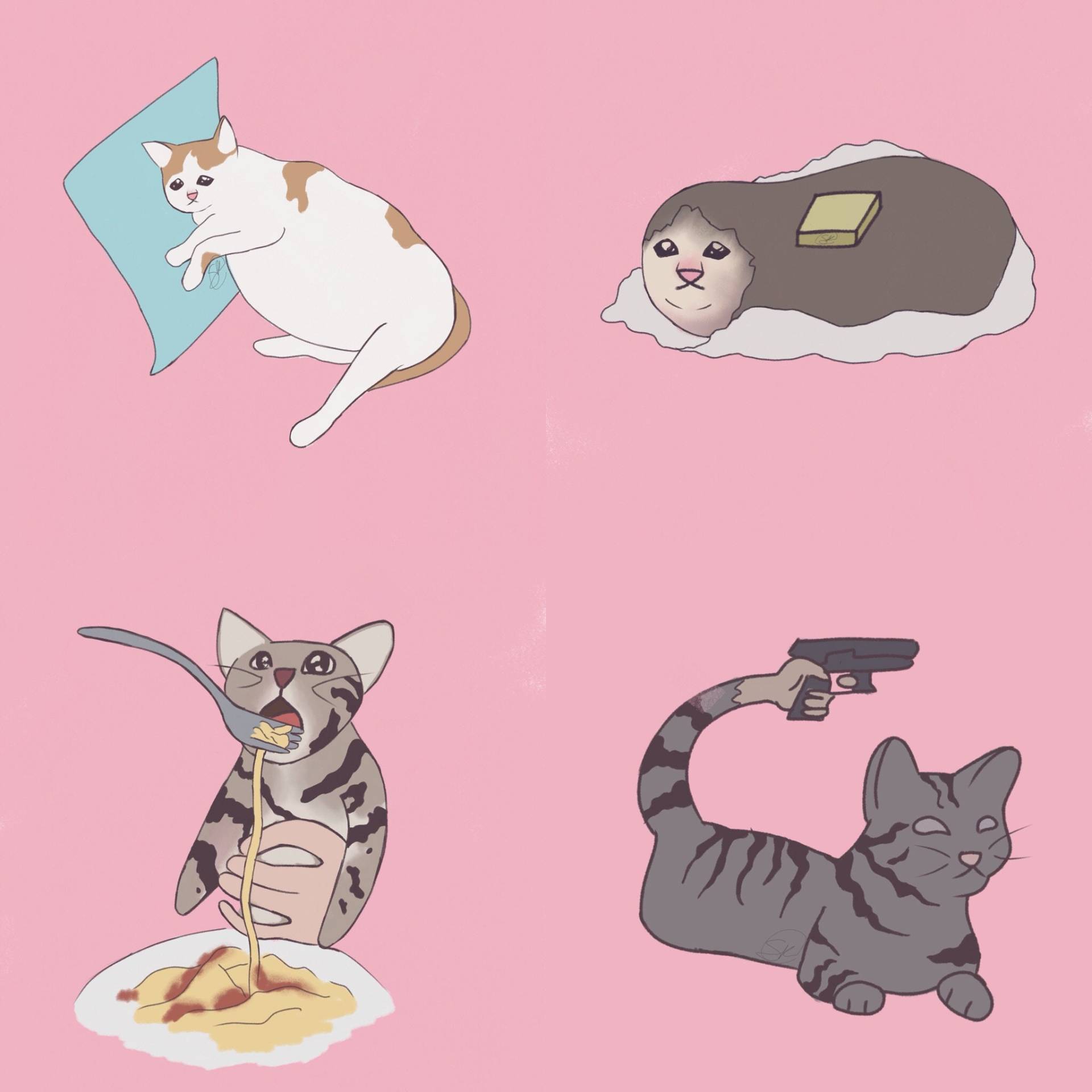 Katze Meme 3, 8 cm Pins Katze Meme 3, 8 cm Pins von SkysTheLimitStore