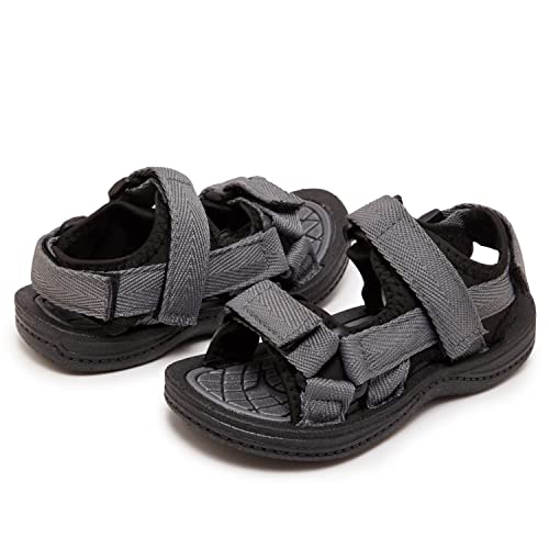 Skysole All Terrain Doppelriemchensandalen für Jungen - Gummisohle Amphibien Schuhe für Strand, Pool, Wandern, Wandern & Sport, GRAU, 11-12 Little Kid von Skysole