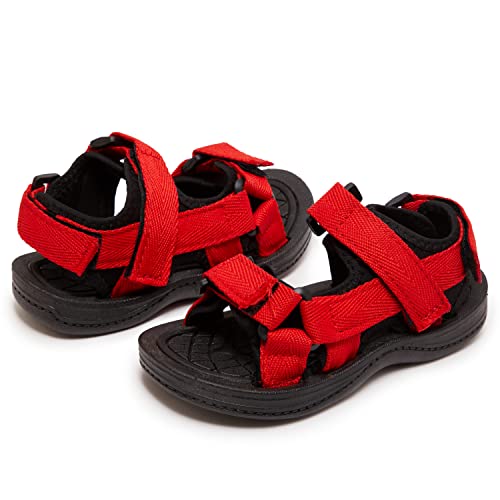 Skysole All Terrain Doppelriemchensandalen für Jungen - Gummisohle Amphibien Schuhe für Strand, Pool, Wandern, Wandern & Sport, Rot/Ausflug, einfarbig (Getaway Solids), 37 EU von Skysole