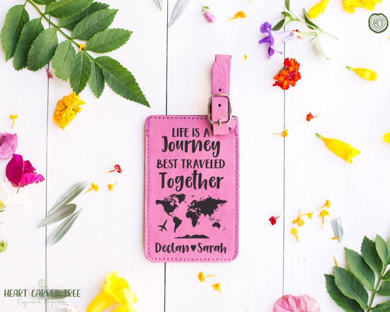 Das Leben Ist Eine Reise Gepäckanhänger, Personalisierte Geschenke, Hochzeitsgeschenk, Weltkarte Gepäckanhänger, Paar Geschenk, Braut Und von SkywardSouvenirs