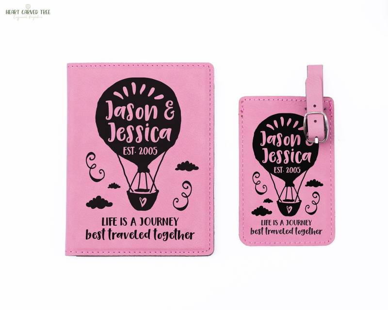 Personalisiertes Paar Geschenk, Passende Passhülle Und Gepäckanhänger, Weihnachtsgeschenk Für Reisende, Geschenk Frau, Mann, Sie Ihn von SkywardSouvenirs