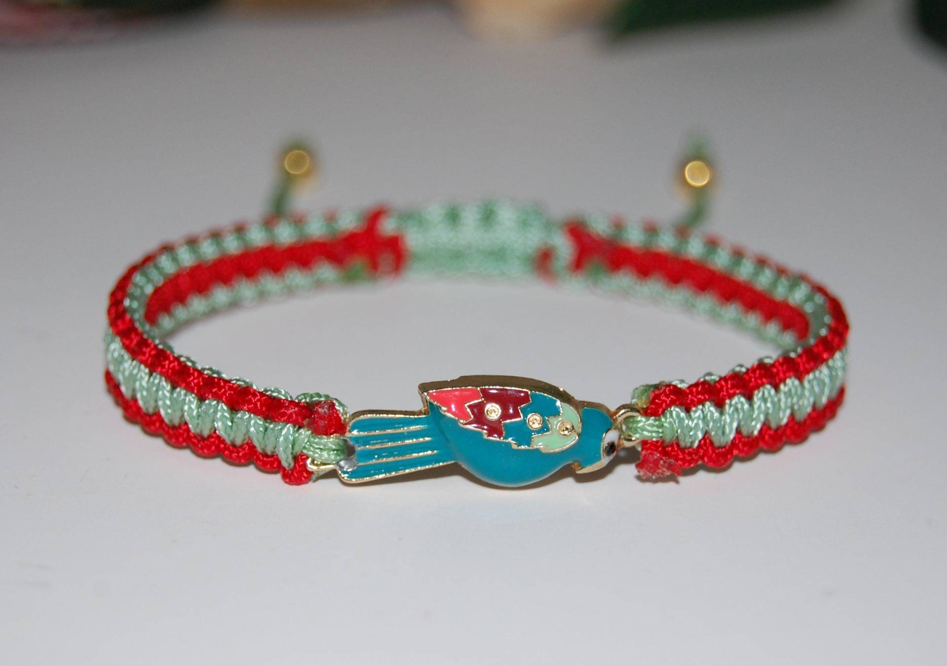 Armband Papagei, Vogel Armband, Papagei Liebhaber Geschenk, Buntes Schnur Bettelarmband von SkywaterStudio