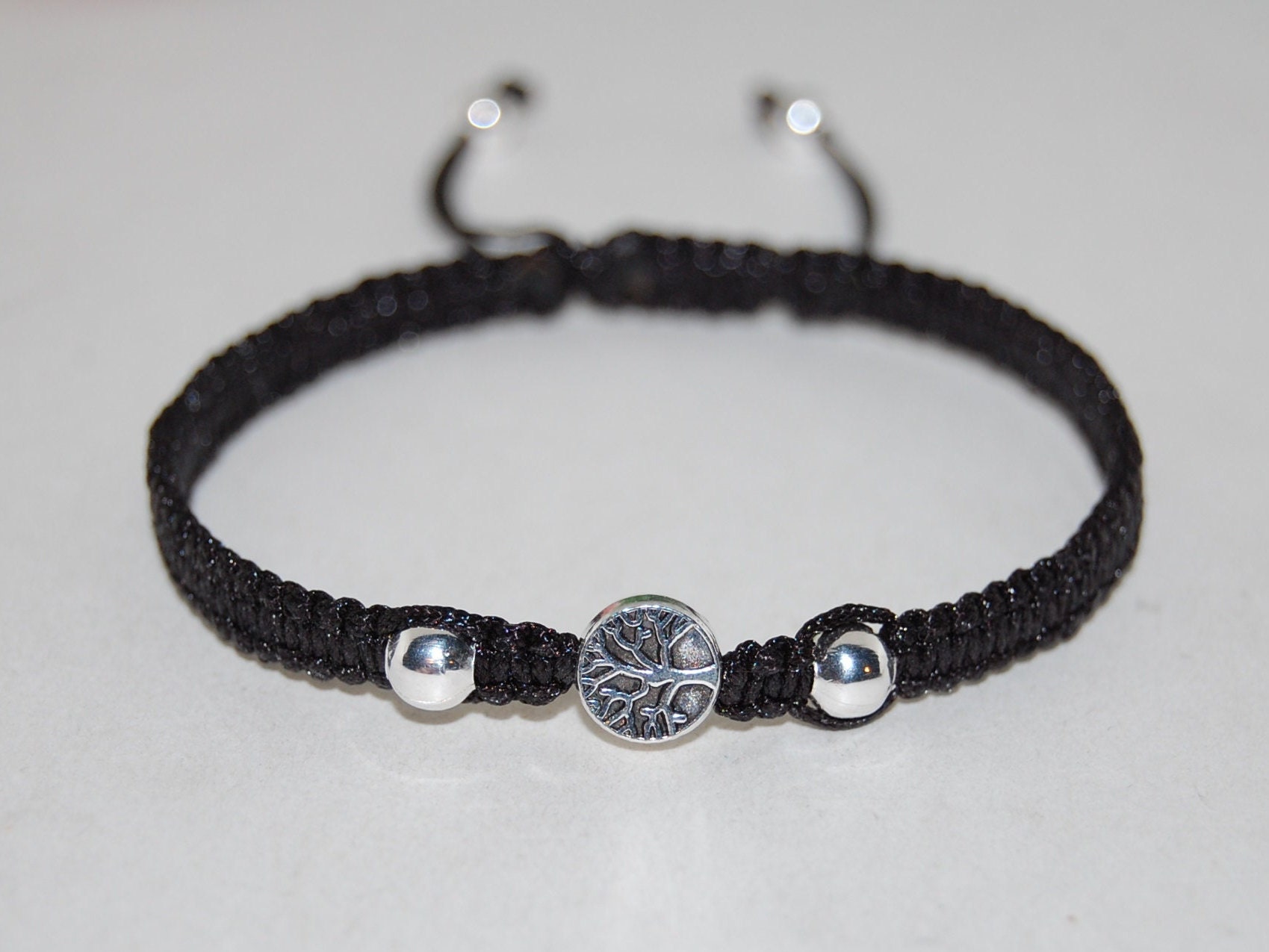 Baum Des Lebens Armband, Makramee Freundschaftsarmband, Schnur Kordelzug Herren, Damen, Yoga, Meditation von SkywaterStudio