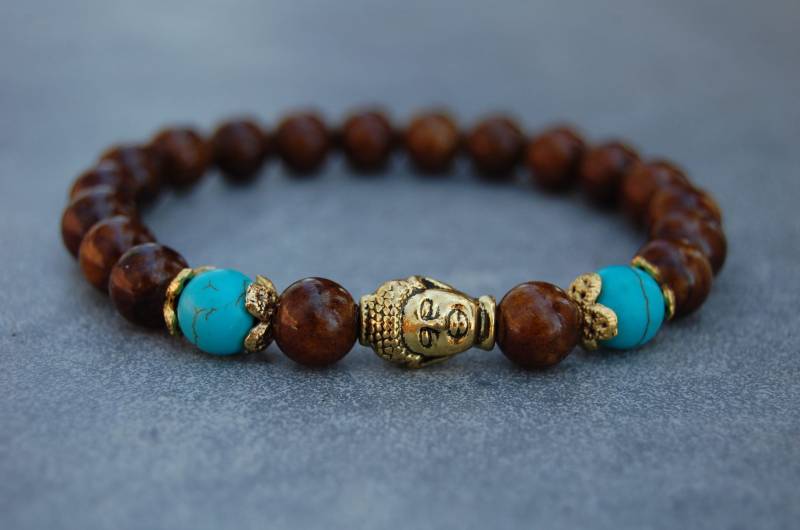 Buddha Armband, Jaspis Armband, Brauner Jaspis 8mm Perlen, Stretch Armband, Herren, Frauen, Mala Armband, Unisex Armband, Meditation, Yoga, Boho von SkywaterStudio