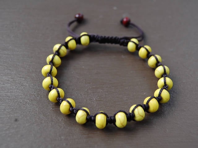 Gelb, Edelstein, Edelsteinperlen 9mm, Shamballa Armband, Yoga, Meditation Mann, Frauen, Edelstein-Armband, Geschenk, Armband von SkywaterStudio