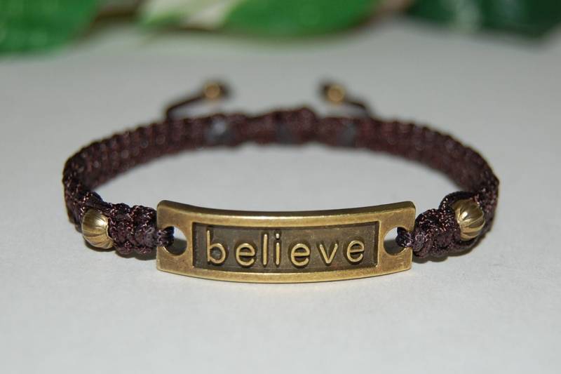 Glauben Sie Armband, Wünschen Freundschaftsarmband, Positives Motivarmband, Vertrauen Kordelarmband, Männer, Frauen, Geschenk von SkywaterStudio