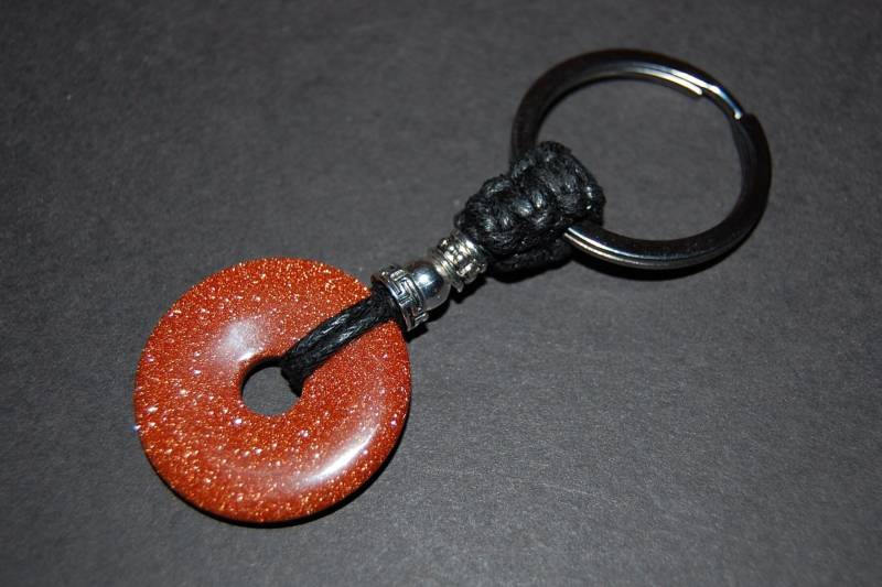 Gold Sand Stein Schlüsselbund, Viel Glück Schlüsselbund, Goldsandstein Schlüsselbund, Schutz, Glück Schlüsselbund, Fung Shui Schlüsselbund von SkywaterStudio