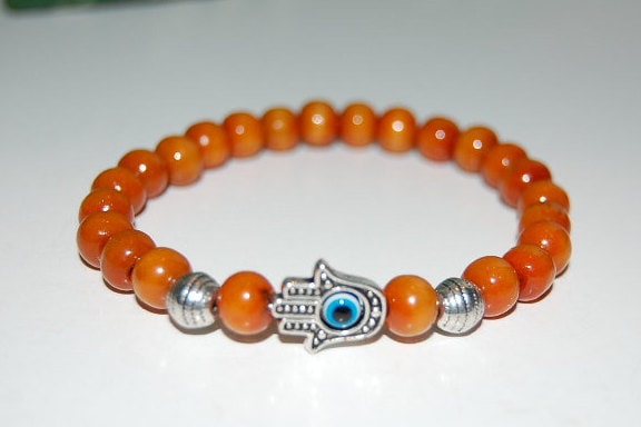 Hamsa Handarmband, Evil Eye Armband, Heiler, Spirituelle Armbänder, Perlenarmbänder, Stretch Fit All, Meditation, Yoga, Boho, Geschenk von SkywaterStudio