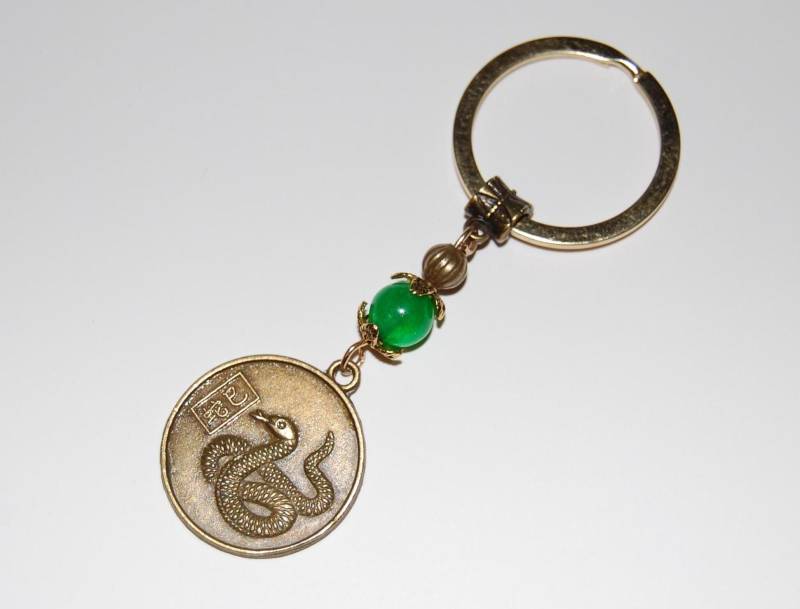 Jahr Der Schlange Schlüsselanhänger, 2025 Mondjahr Auto, Tasche, Geldbörse, Spiritualität, Mala, Schutz, Meditation, Geschenk, Fung Shui von SkywaterStudio