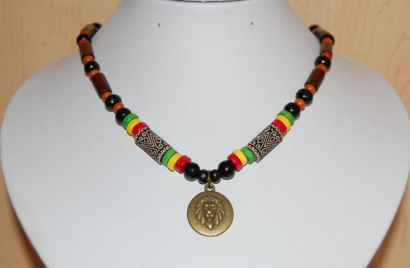 Löwe Halskette, Holz Halskette Für Männer, Bronze Anhänger, Geschenk Sie von SkywaterStudio