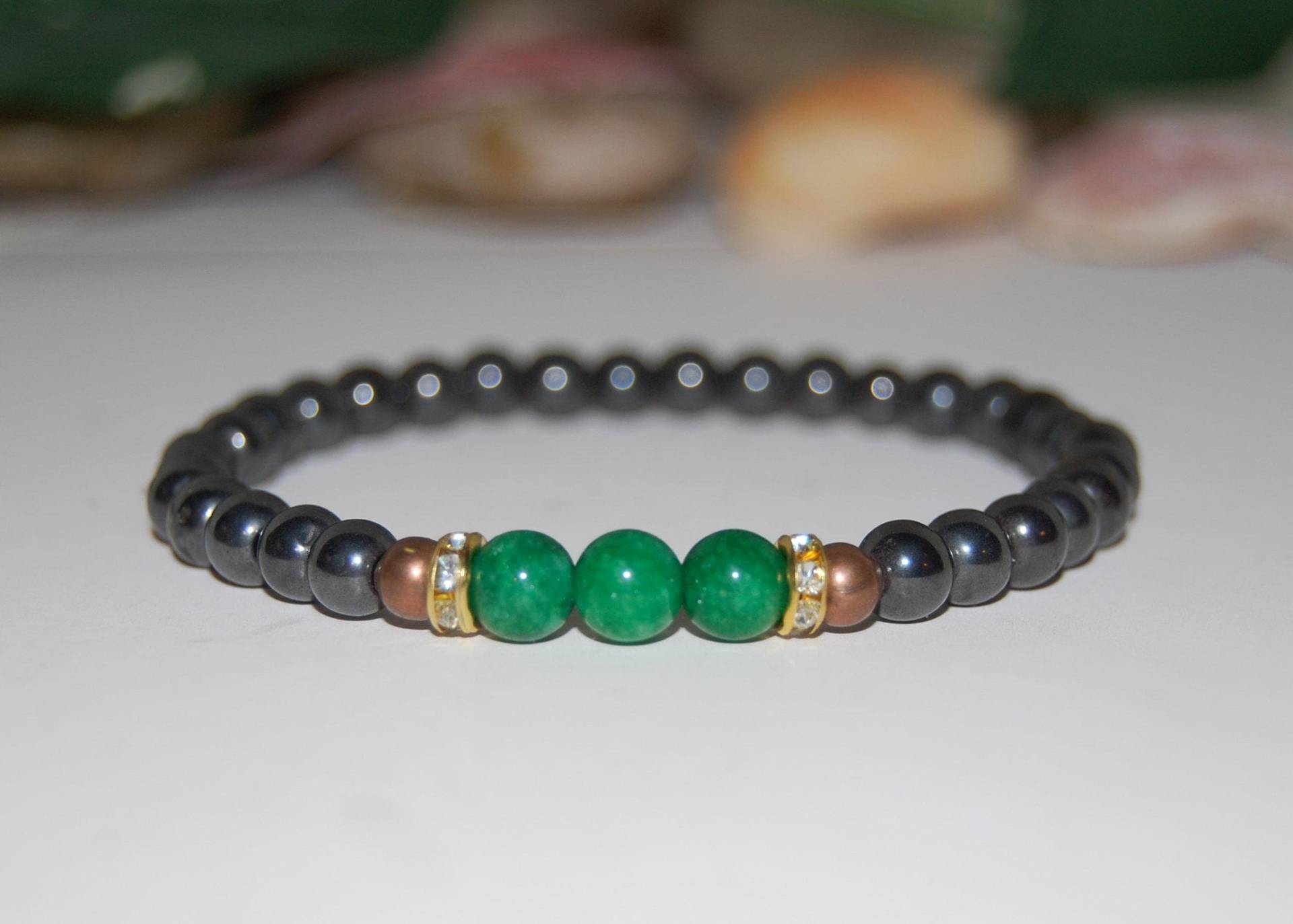 Magnetarmband, Hematit Armband, Jade Perlen, Magnet - Und Jade Armband, Gesund, Linderung, Energie, Magnetfeldtherapie Armband, Geschenk von SkywaterStudio