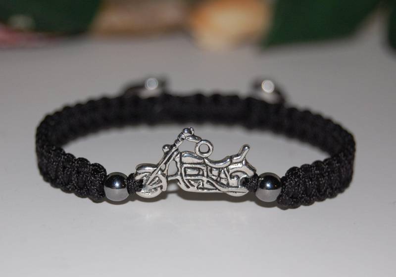 Motorrad-Armband, Biker-Armband, Silber-Fahrradarmband, Armband Für Motorrad-Liebhaber, Armband Herren, Geschenk Ihn, Biker-Geschenk von SkywaterStudio