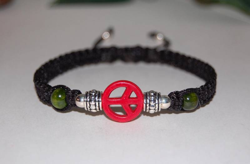 Peace Armband, Peace Zeichen Charm Armband, Freundschaftsarmband, Hippie Armband, Männer, Frauen, Yoga, Schutz, Meditation, Geschenk von SkywaterStudio