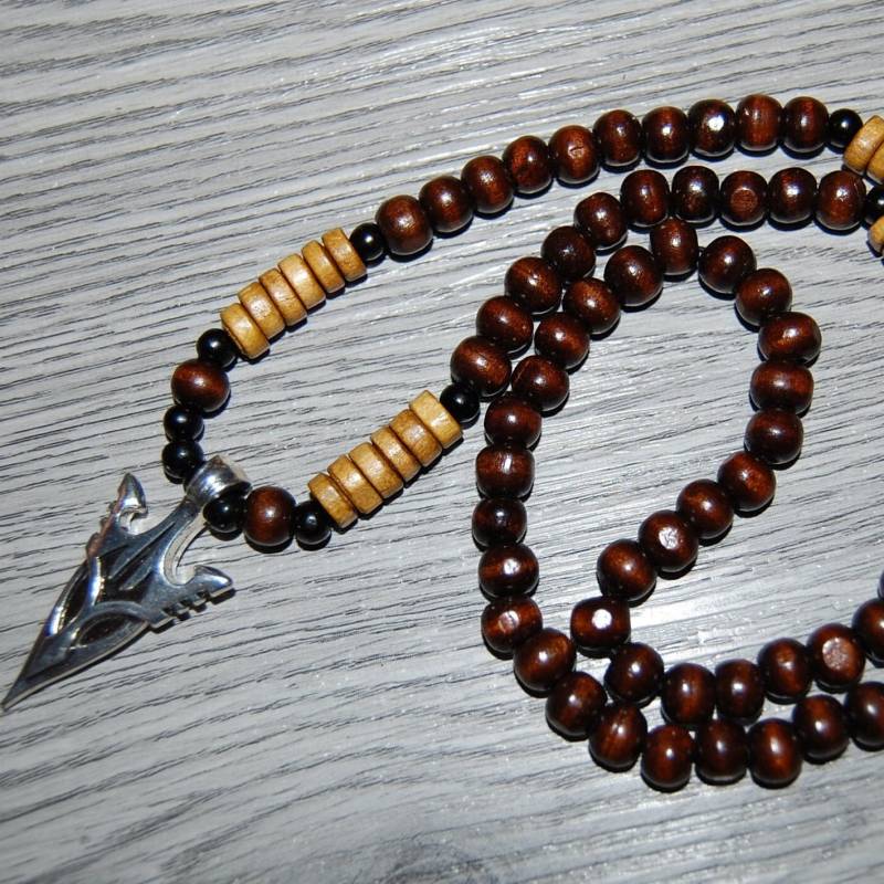 Pfeil Kette, Holz Kette, Männer Halskette, Krieger 8 Mm Perlen, Gebet, Schutz, Mann, Surfer, Retro Kette, Geschenk Für Ihn Pfeil Kette, Holz Kette, Männer Halskette, Krieger 8 Mm Perlen, Gebet, Schutz, Mann, Surfer, Retro Kette, Geschenk Für Ihn von SkywaterStudio