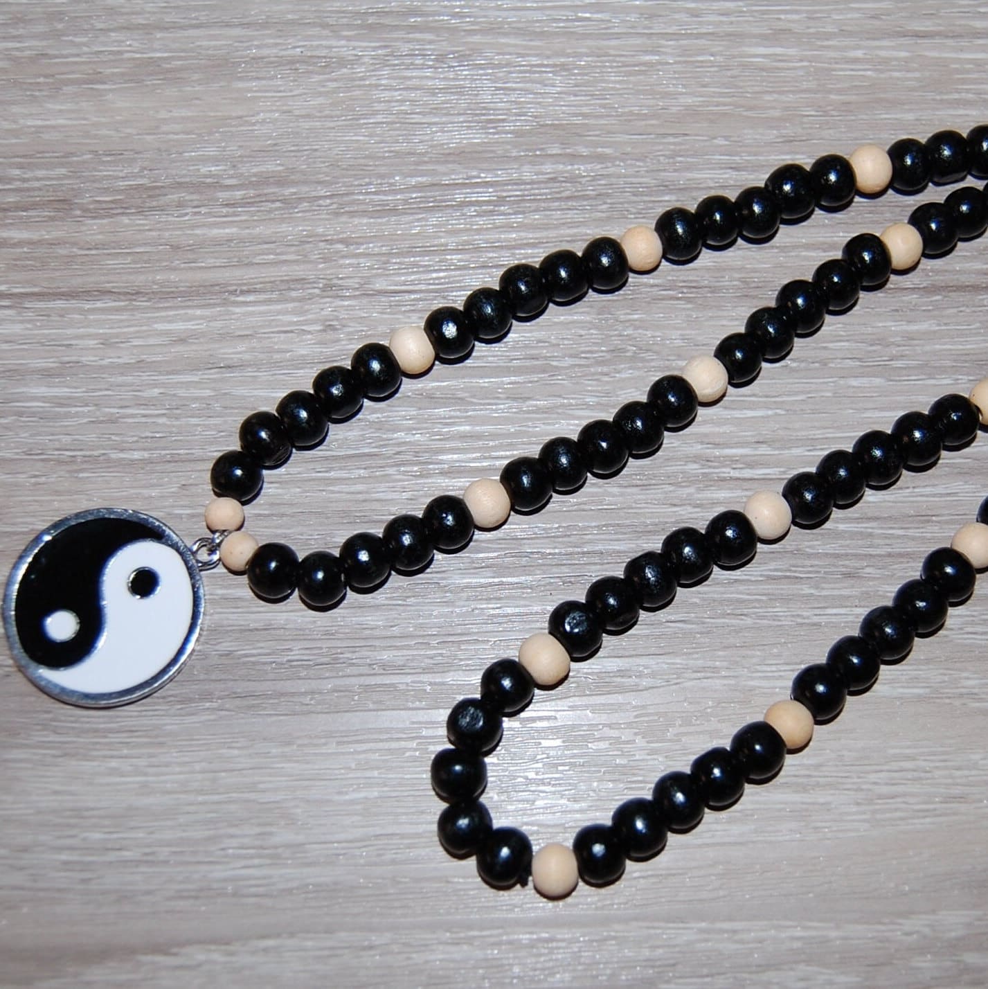 Tai Chi Halskette, Yin Yang Halskette, Holz Perlen Halskette, Ethno Halskette, 30-Zoll, Meditation, Schutz, Mann, Frau, Beten, Kung Fu, Kampfsport von SkywaterStudio