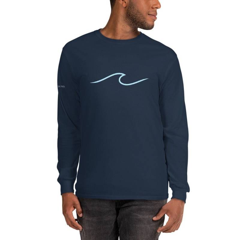 Langarm T-Shirt Ocean Blue Wave Unisex Beach Waves Surfing Statement Florida Coastal von SlackTideTees