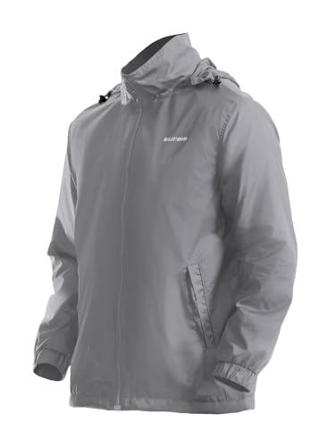 Slättourdo Regenjacke Herren Wasserdicht Winddicht Leicht Bequem Outdoor Fahrradjacke mit Kapuze Atmungsaktive Übergangsjacke, Light Grey L Slättourdo Regenjacke Herren Wasserdicht Winddicht Leicht Bequem Outdoor Fahrradjacke mit Kapuze Atmungsaktive Übergangsjacke, Light Grey L von Slättourdo