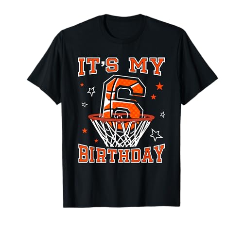 Basketball 6. Geburtstag Dunk Geschenk für 6 Jahre alte Kinder T-Shirt von Slam Dunk Birthday Tees Party Family Matching