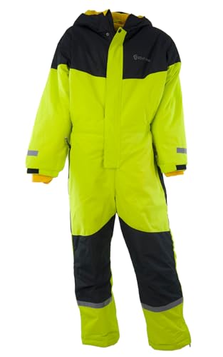 Slamotex Kinder Schneeanzug Schneeoverall Mädchen Jungen Gefütterter Wasserabweisender und Windfester Skianzug Skioverall Größe 134-164 HXA022 (lime, 152/158) von Slamotex