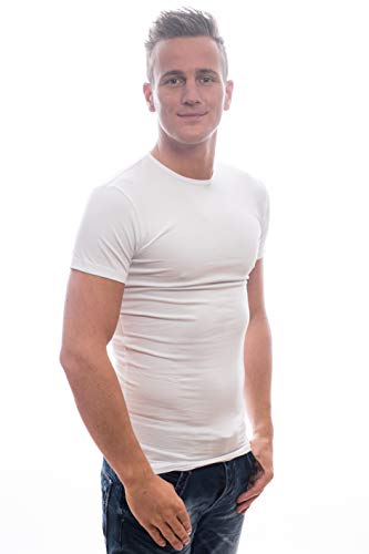 2-Pack Stretch T-Shirt Rundhals mit Elasthan von Slater