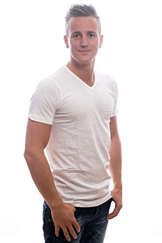 Basic Fit 2-Pack T-Shirt V Hals mit 100% Baumwolle von Slater