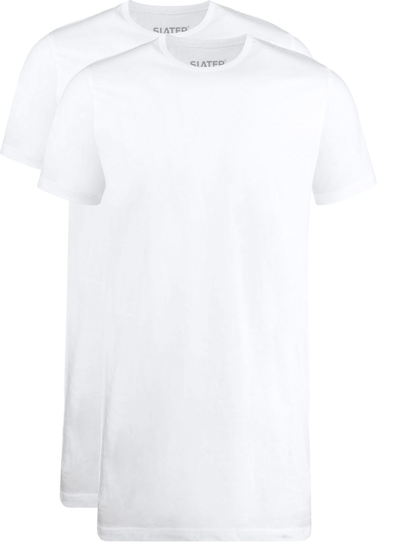 Slater 2er-Pack T-shirt Extra Lang Rundhals Weiß - Größe 4XL von Slater