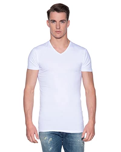 Slater Basic T-Shirt V-Auschnitt Tshirt 2er Pack weiss (L) von Slater