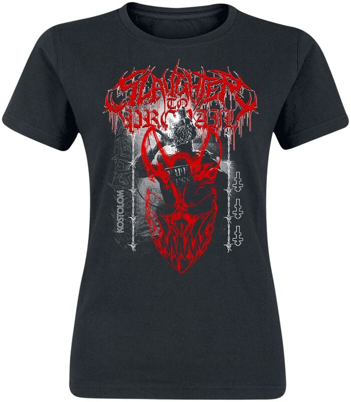 Slaughter To Prevail T-Shirt - Red Mask Kostolom - M bis 3XL - für Damen - Größe XXL - schwarz  - Lizenziertes Merchandise! von Slaughter To Prevail
