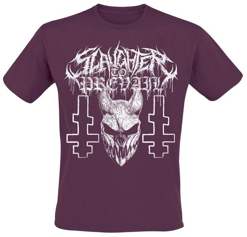 Slaughter To Prevail White Mask T-Shirt burgund in 4XL von Slaughter To Prevail