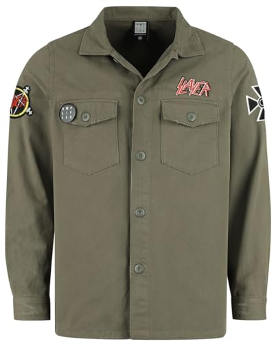 Slayer Amplified Collection Military Shirt - Shacket Männer Langarmhemd Khaki L von Slayer