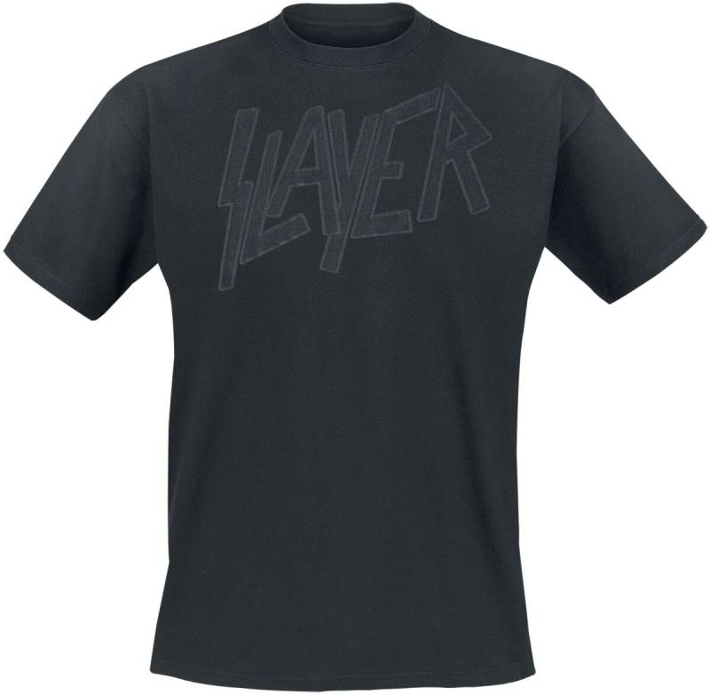 Slayer Black On Black Logo T-Shirt schwarz in 3XL von Slayer