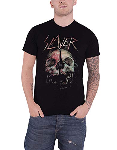 Slayer Herren Cleaved Skull T-Shirt, Schwarz (Black Black), Large von Slayer