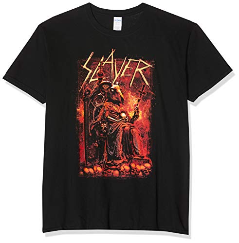 Slayer Herren Goat Skull T-Shirt, Schwarz (Black Black), X-Large von Slayer