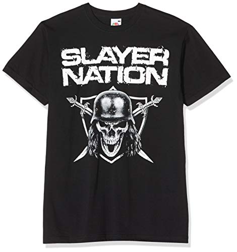 Slayer Herren Nation 2014 Dates (ex-Tour) (Back Print) T-Shirt, Schwarz (Black Black), X-Large von Slayer