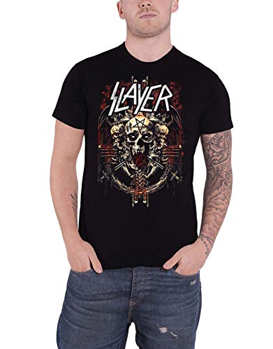 Slayer Herren T-Shirt Schwarz Schwarz Gr. L, Schwarz von Slayer