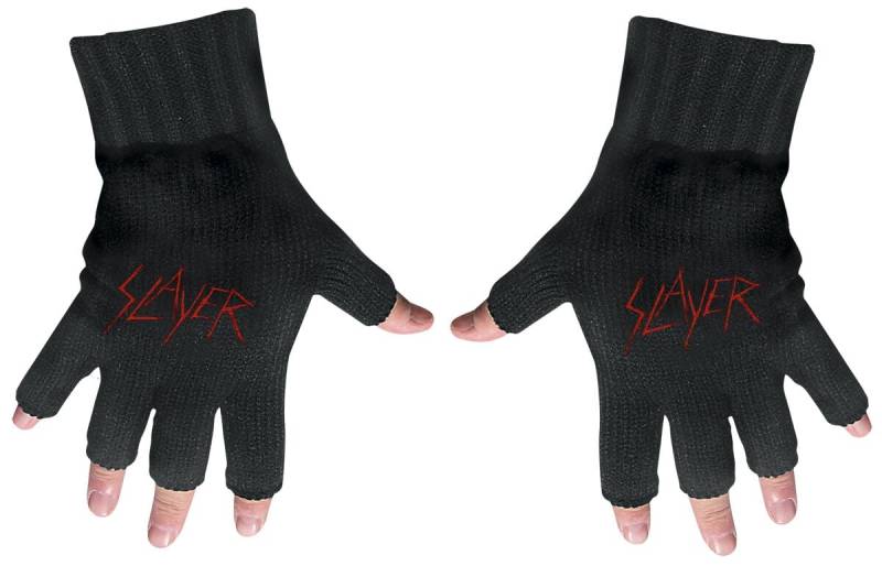 Slayer Kurzfingerhandschuhe - Logo - schwarz  - Lizenziertes Merchandise! von Slayer