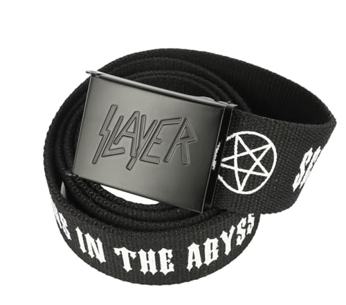 Slayer Logo Unisex Gürtel schwarz 100% Polyester Band-Merch, Bands, Geschenke, Weihnachten von Slayer