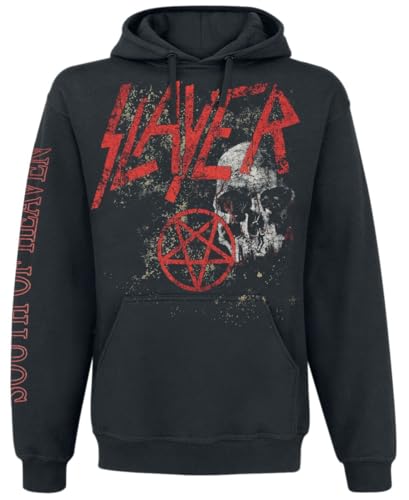 Slayer Skull Männer Kapuzenpullover schwarz S 50% Baumwolle, 50% Polyester Band-Merch, Bands von Slayer