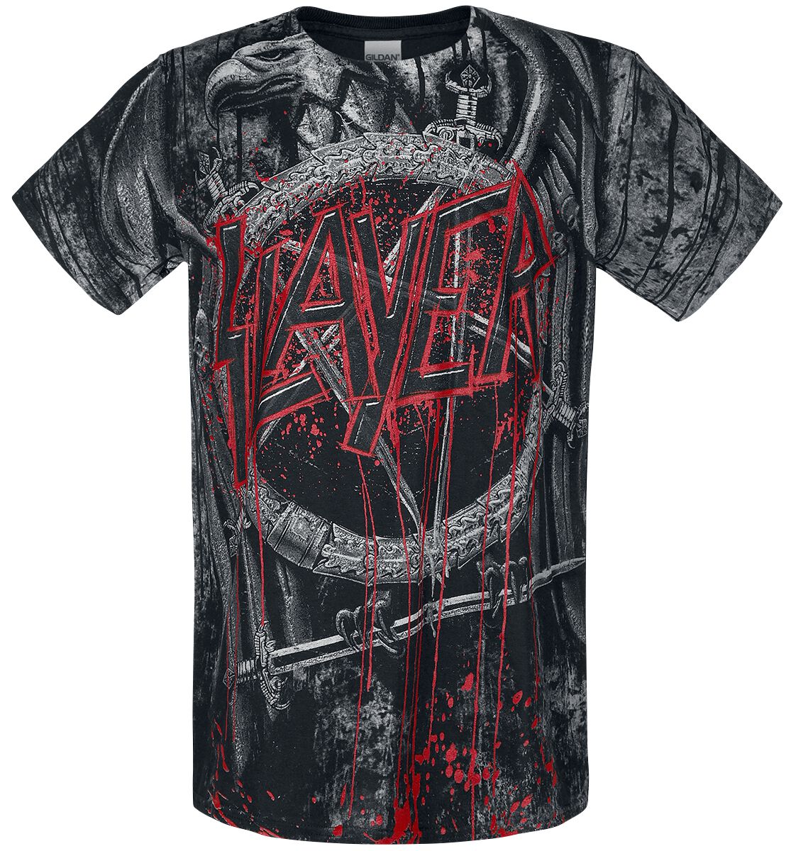 Slayer T-Shirt - Black Eagle Allover - S bis L - für Männer - Größe S - allover  - Lizenziertes Merchandise! von Slayer