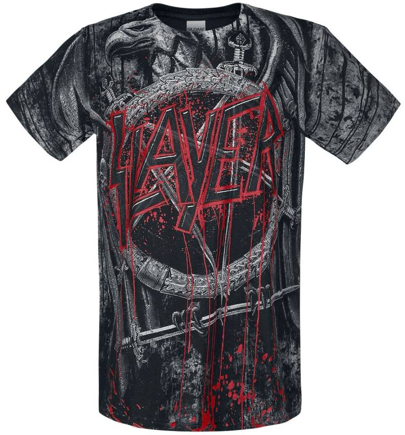 Slayer T-Shirt - Black Eagle Allover - S - für Männer - Größe S - allover  - Lizenziertes Merchandise! von Slayer