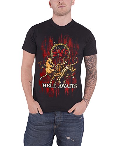 Slayer T Shirt Hell Awaits Pentagram Band Logo offiziell Herren Nue Schwarz L von Slayer