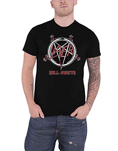 Slayer T Shirt Hell Awaits Tour Band Logo Nue offiziell Herren Schwarz L von Slayer