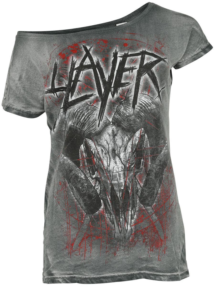 Slayer T-Shirt - Mongo Logo - S bis 3XL - für Damen - Größe M - dunkelgrau  - Lizenziertes Merchandise! von Slayer