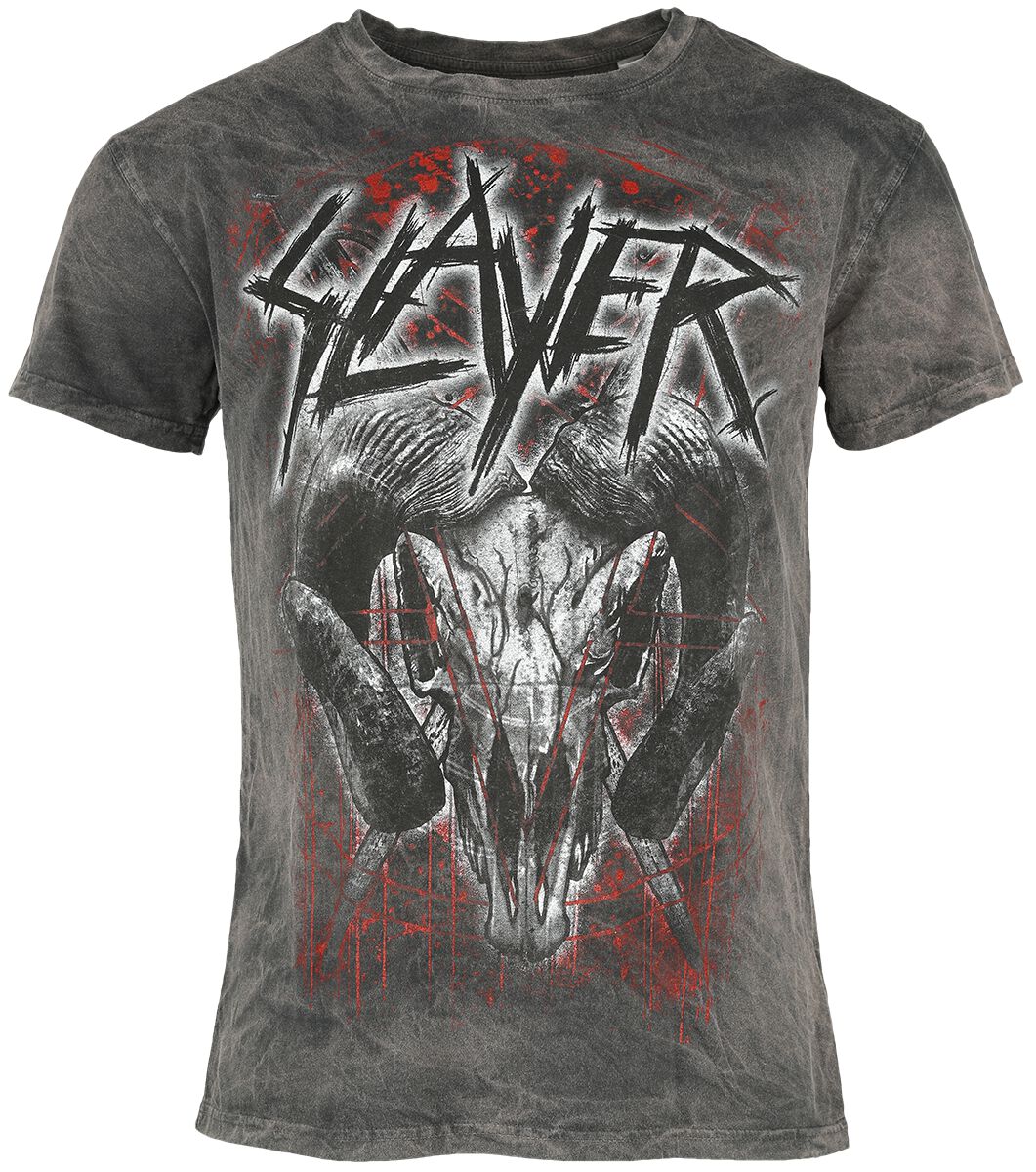 Slayer T-Shirt - Mongo Logo - S bis 4XL - für Männer - Größe S - charcoal  - Lizenziertes Merchandise! von Slayer