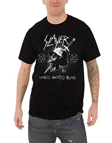 Slayer T Shirt World Painted Blood 81 Skull Band Logo Herren Nue Schwarz L von Slayer