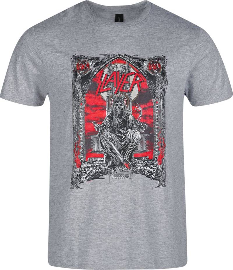 Slayer Throne Crystal T-Shirt grau in S von Slayer