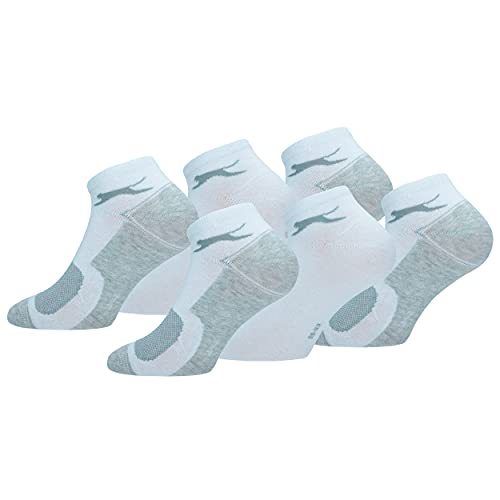 Slazenger 6 Paar Knöchellange Socken - Baumwollpiquet - Jede Verwendung - Herren (Mehrfarbig (weiß-grau), 43-46) von Slazenger